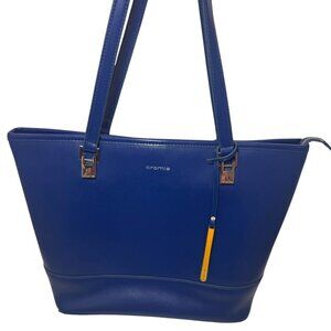 CROMIA Cobalt Blue Shoulder Bag Tote Zip Top Italian Luxury